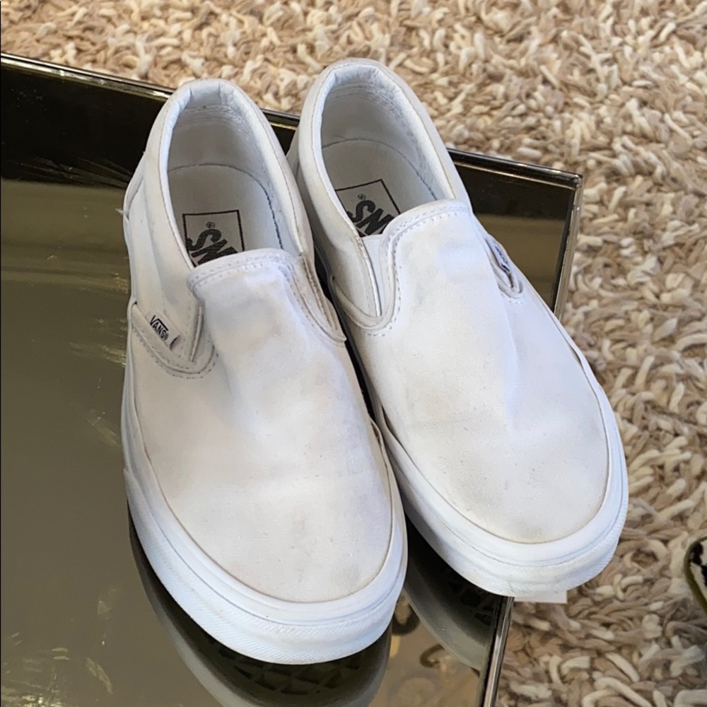 White slip on vans!